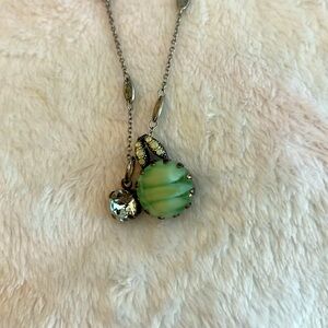 Mariana Large Rivoli pendant with antiqued silver adjustable chain.